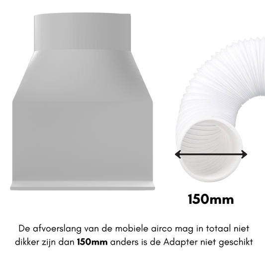 Airco-adapter Ø150 mm – Geschikt voor Velux dakraam – Koppelstuk voor mobiele airco met flexibele slang van Ø150 mm buitendiameter – Warmteafvoer via raam