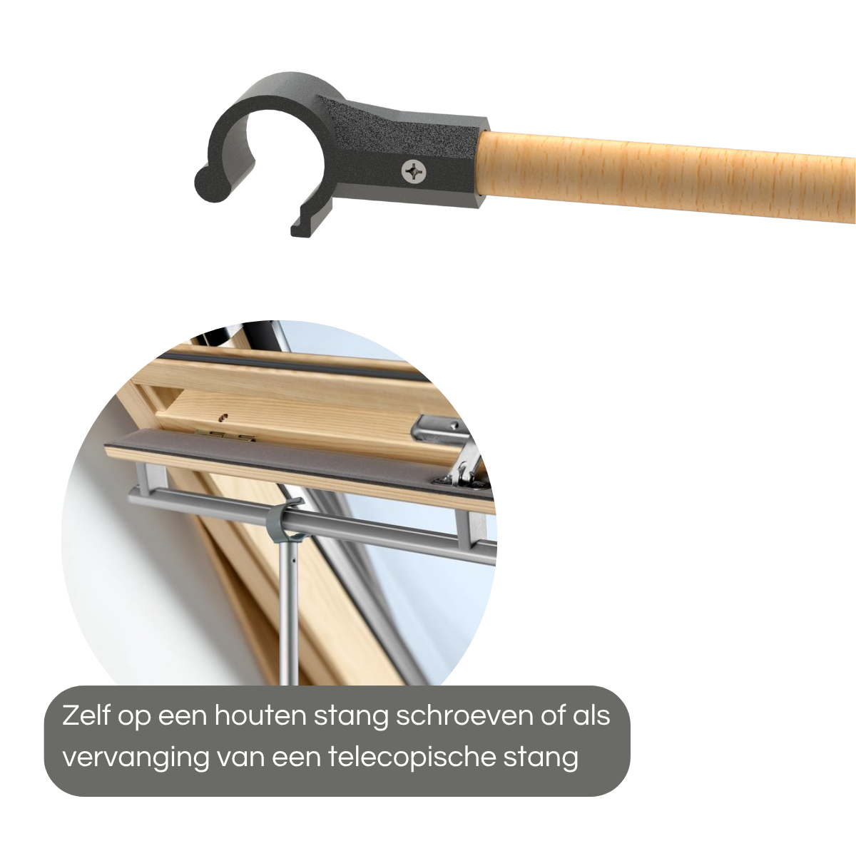 Dakraamhaak geschikt voor Velux telescoopstang – reserveonderdeel