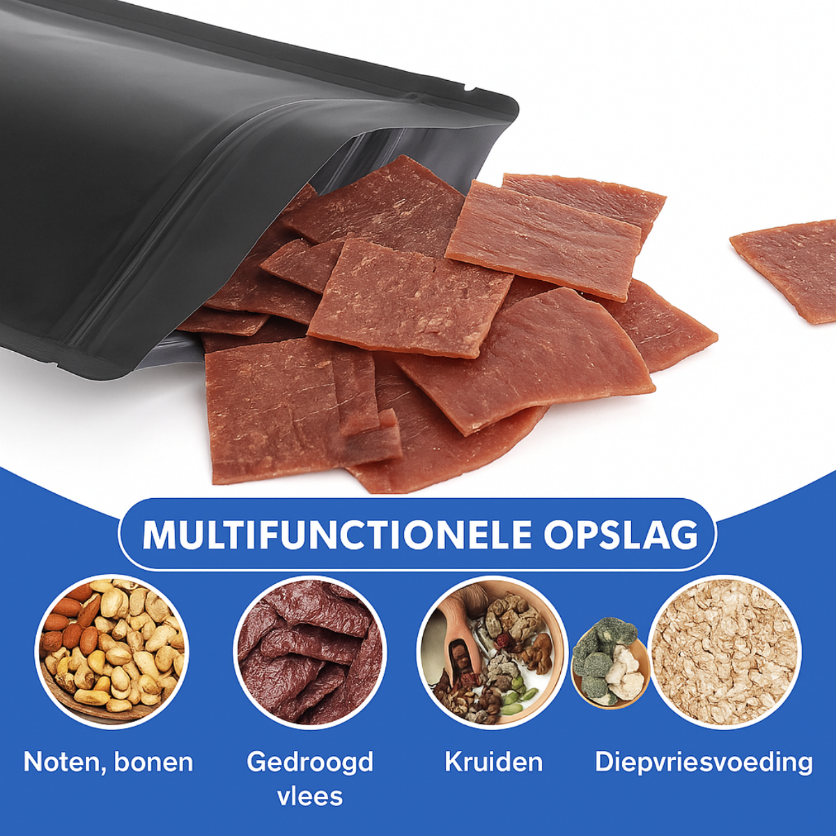 100 stuks Mat Zwarte Stazakken (Stand-Up Pouches) – 200×120×70 mm
