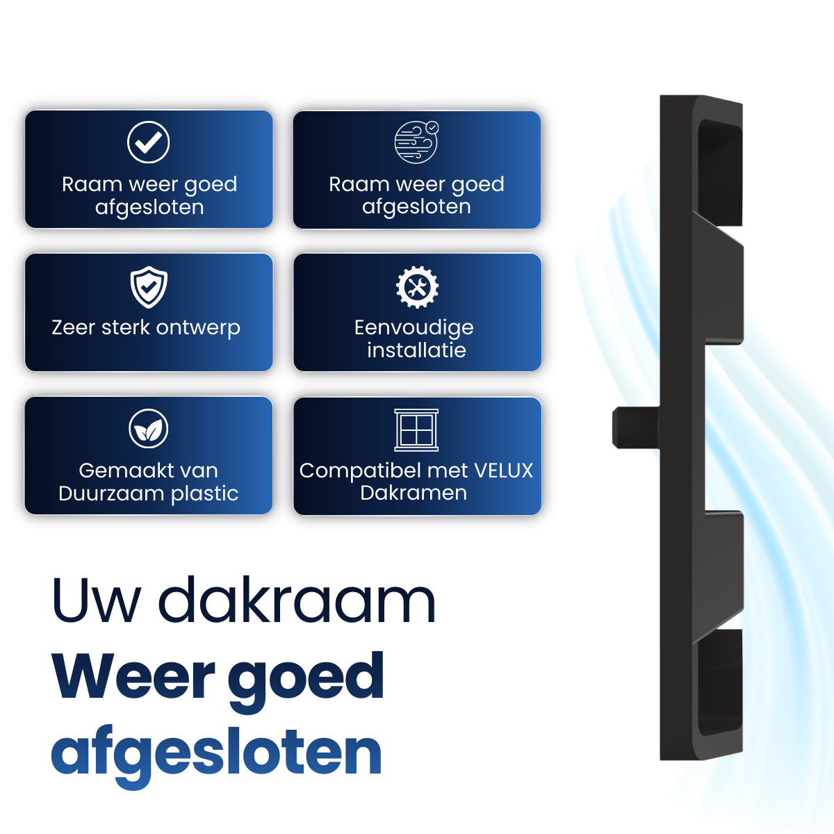 Slotplaat / Sluitplaat T-G2 geschikt voor Velux dakramen – Zwart