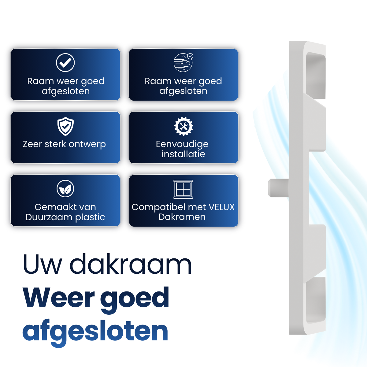 Slotplaat / Sluitplaat T-G2 geschikt voor Velux dakramen – Wit