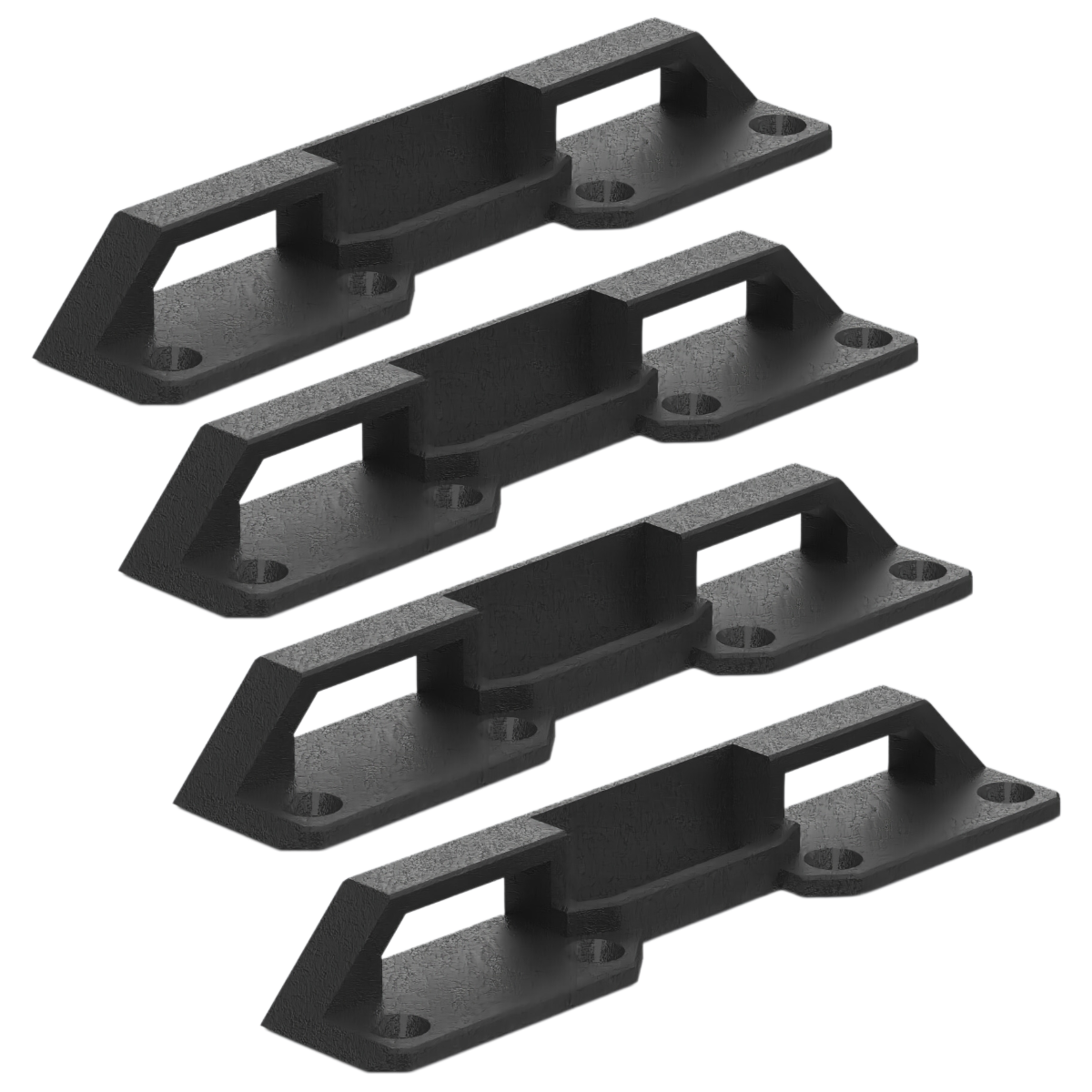 4-pack bevestigingshouders geschikt voor Bosch L-BOXX (L-SAFE): voor montage op rolplank of rolwagen – Compatibel met alle Bosch L-BOXX gereedschapskoffers