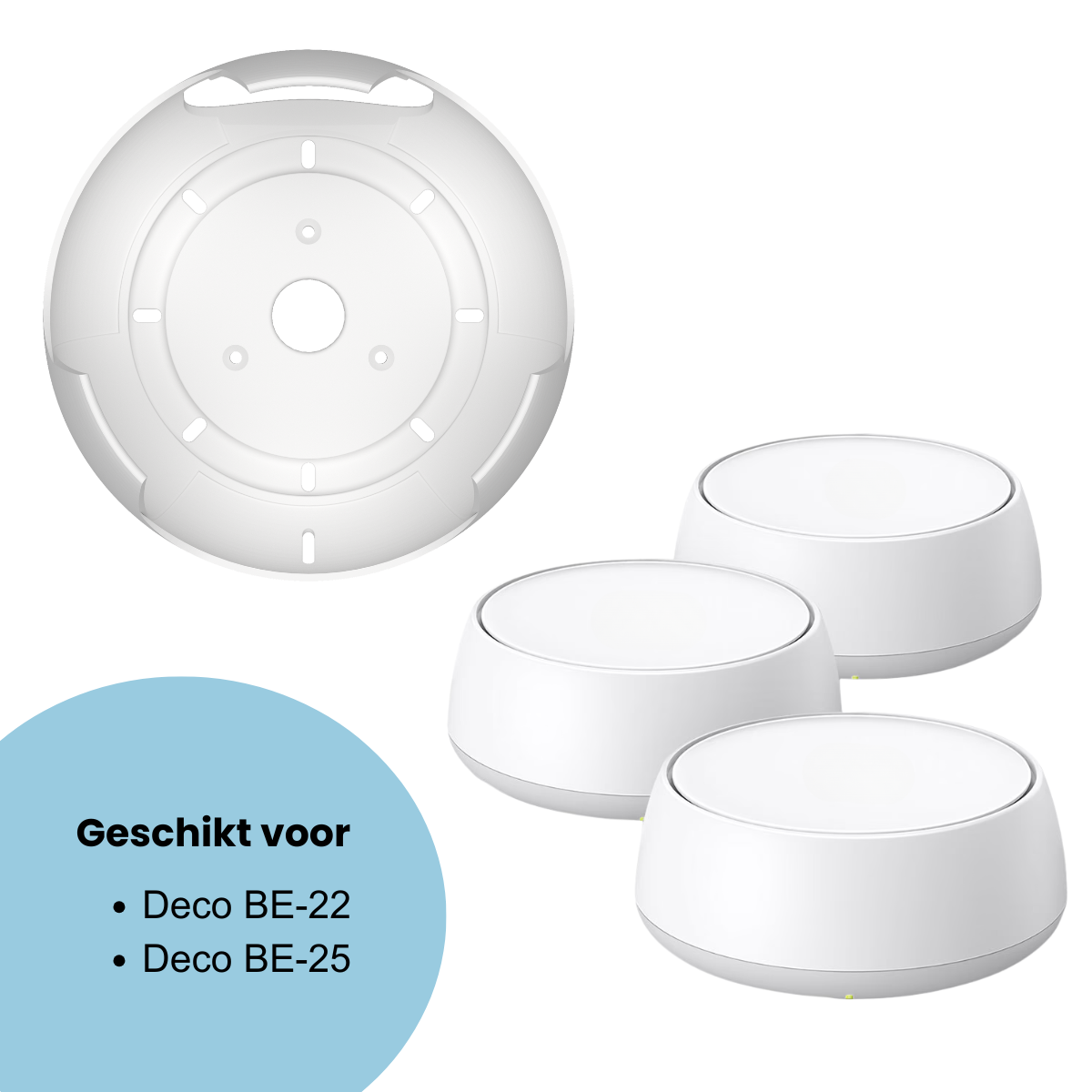 Wandhouder geschikt voor TP-Link Deco BE-22 en BE-25 | Mesh WiFi Muurbeugel | Wit