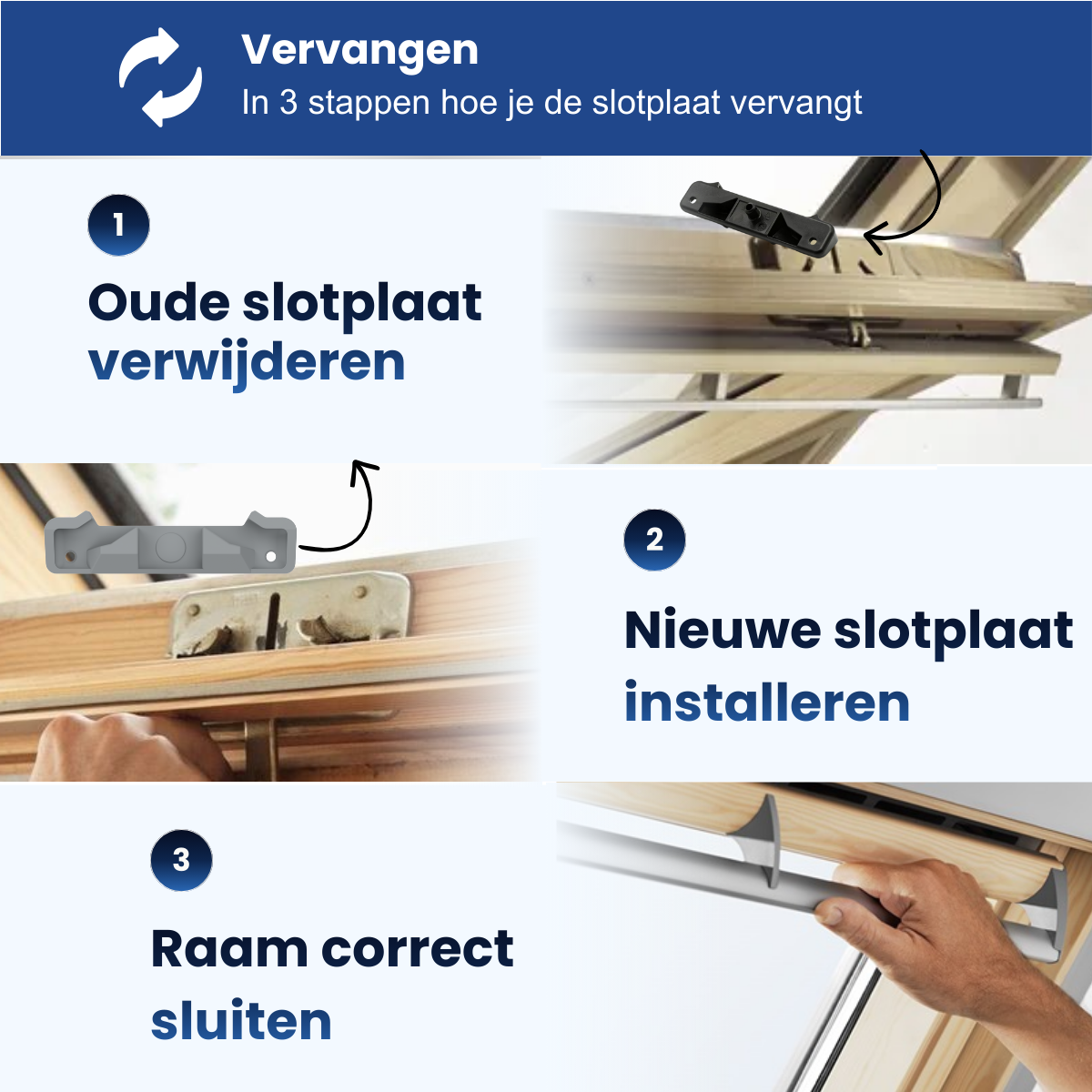 Slotplaat / Sluitplaat T-G2 geschikt voor Velux dakramen – Grijs