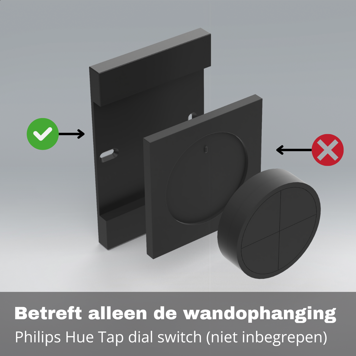 Backplate/achterplaatje geschikt voor Tap dial switch draaischakelaar - Wandophanging