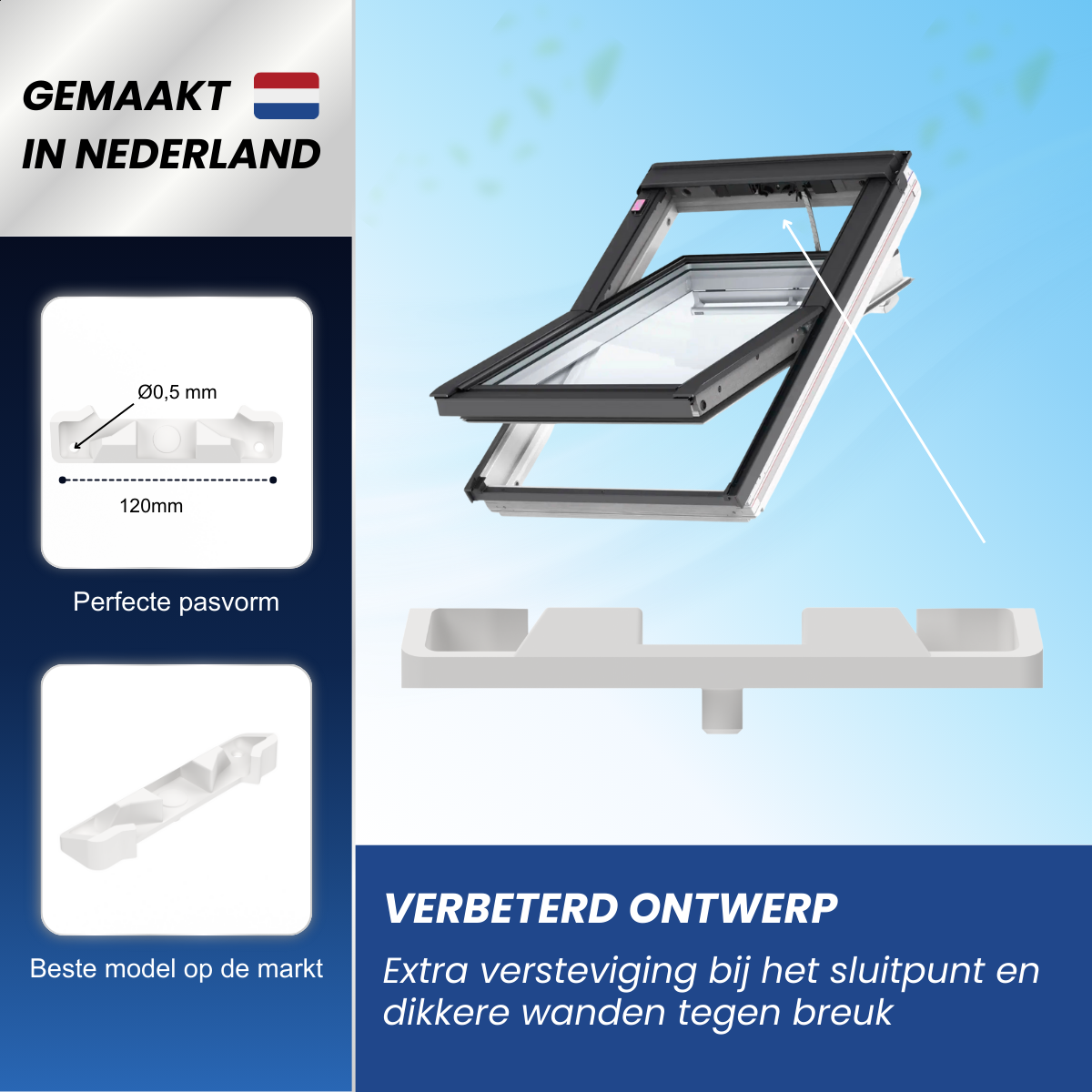 Slotplaat / Sluitplaat T-G2 geschikt voor Velux dakramen – Wit