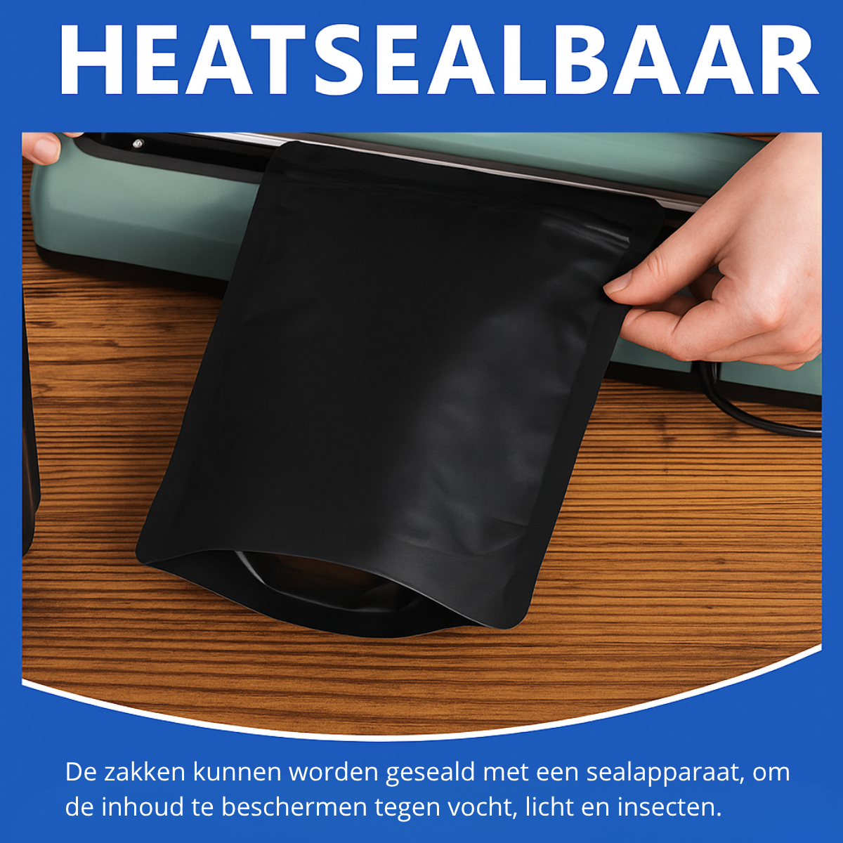100 stuks Mat Zwarte Stazakken (Stand-Up Pouches) – 200×120×70 mm