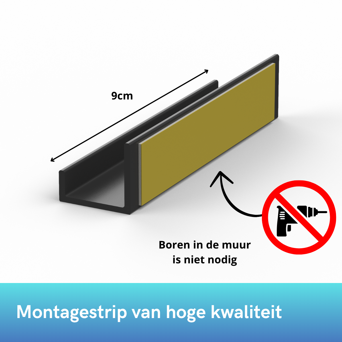 LP houder zwart – zelfklevende wandhouder voor vinyl & cd’s