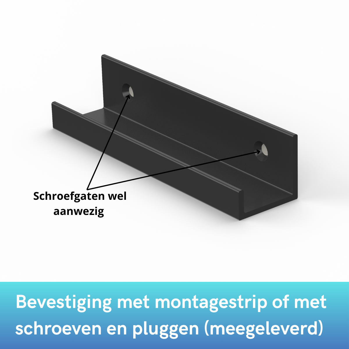LP houder zwart – zelfklevende wandhouder voor vinyl & cd’s