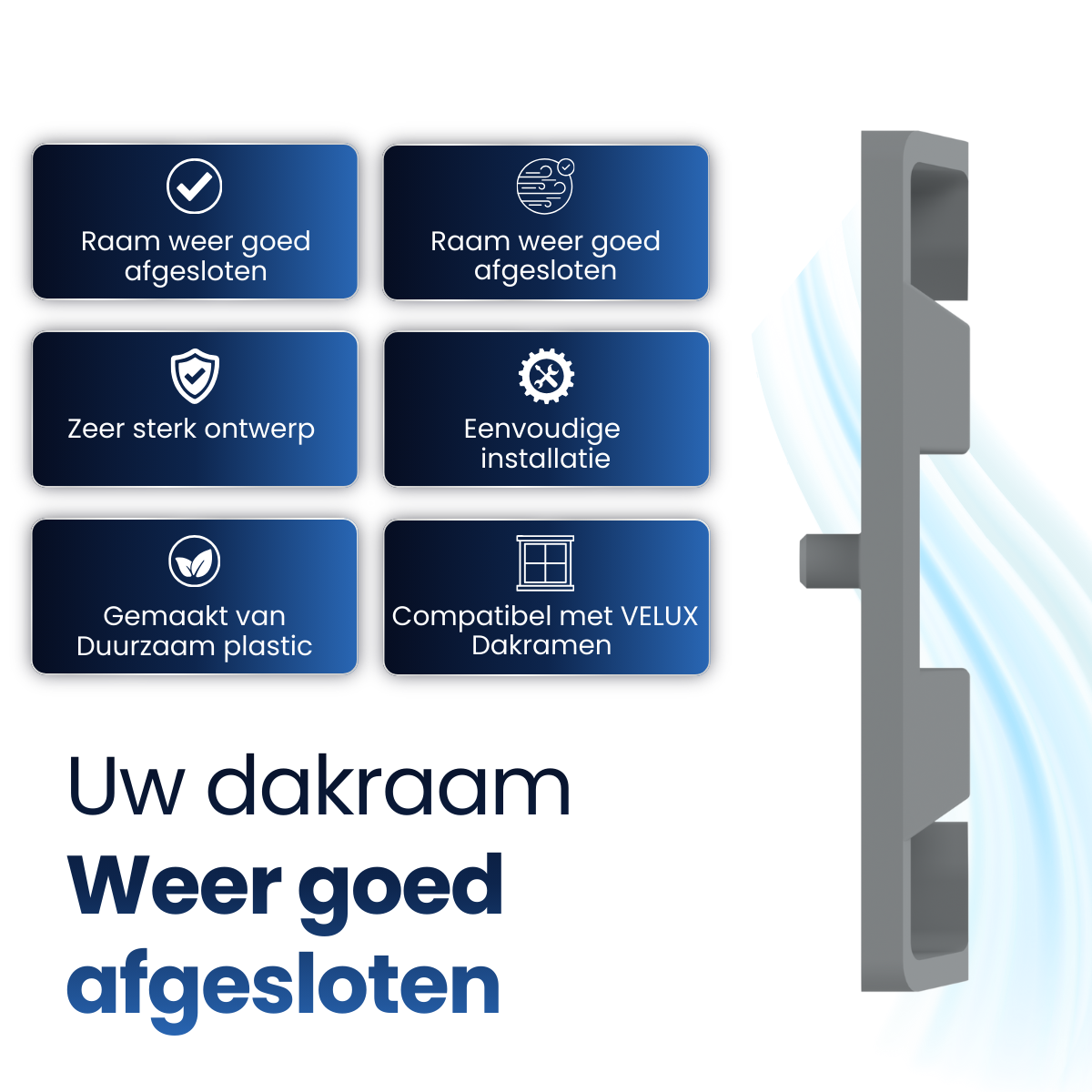 Slotplaat / Sluitplaat T-G2 geschikt voor Velux dakramen – Grijs