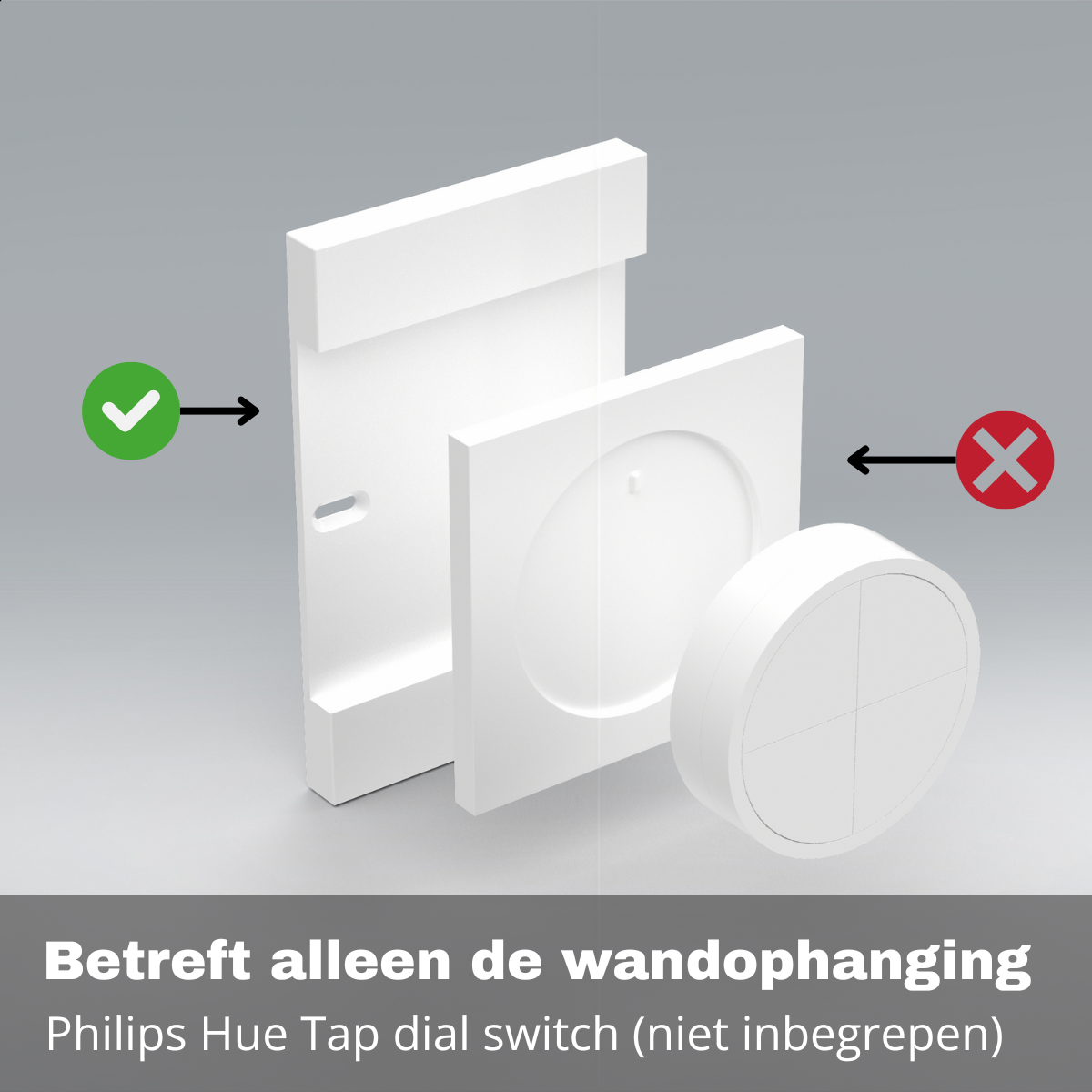 Backplate/achterplaatje geschikt voor Tap dial switch draaischakelaar - Wandophanging