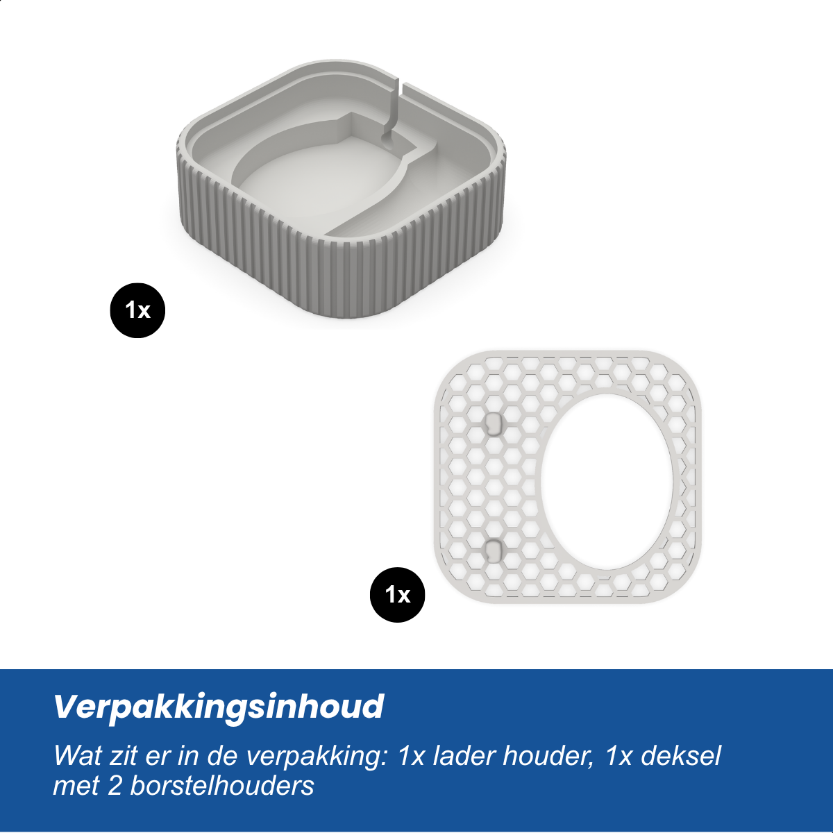 Elektrische tandenborstelhouder geschikt voor Oral-B (Braun) - Laderhouder met 2 borstel opzetstukken - Wit