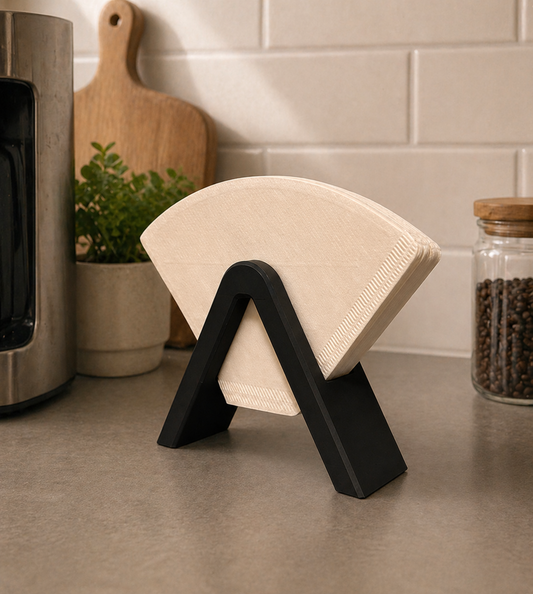 Koffiefilterhouder staand - Koffiefilters houder - Koffiefilter Houder - Filterzakjeshouder - Wit en Zwart